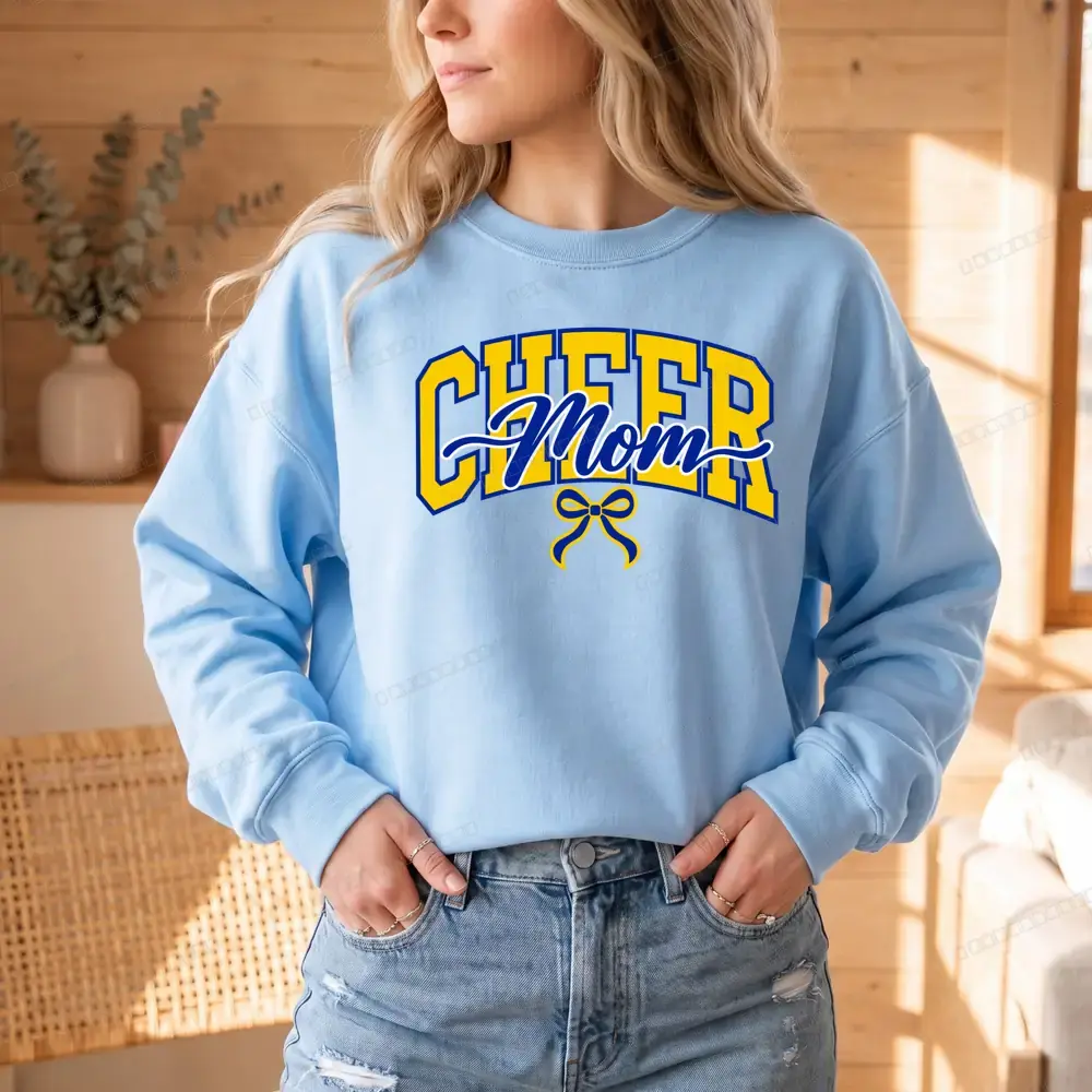 Cheer Mom on Light Blue
