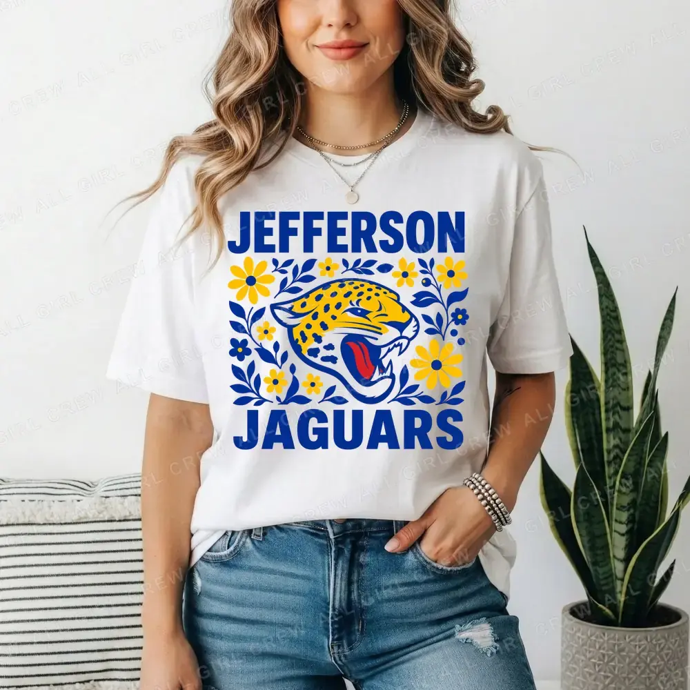 Jefferson Jaguars Floral on White
