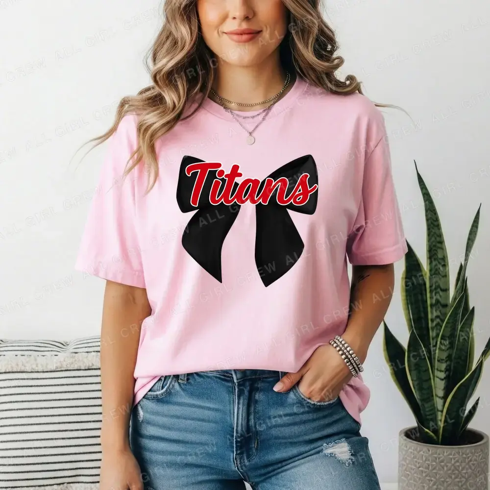Titans Bow on Light Pink