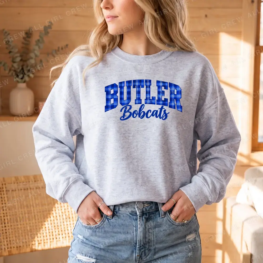 Butler Bobcats Plaid on Sport Grey