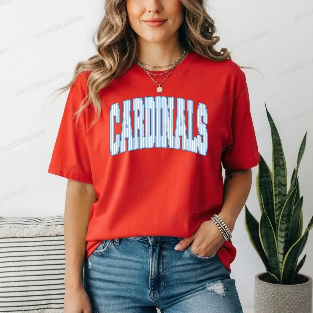 Cardinals Blue Stripe on Red