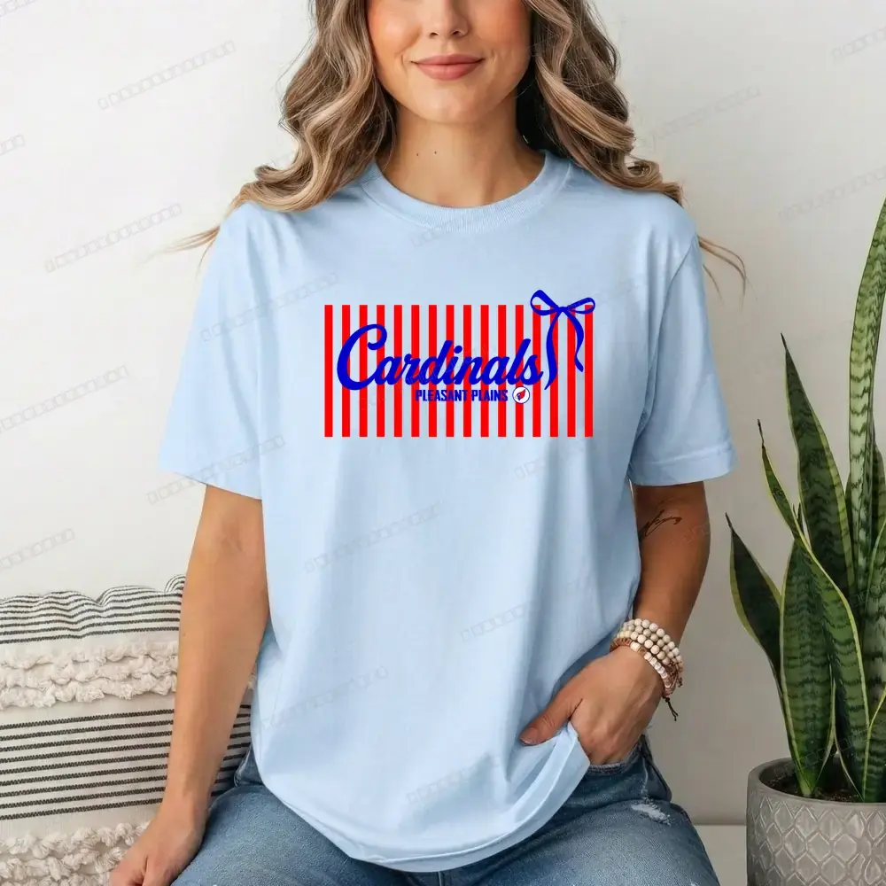 Cardinals - Plains red stripes on Light Blue