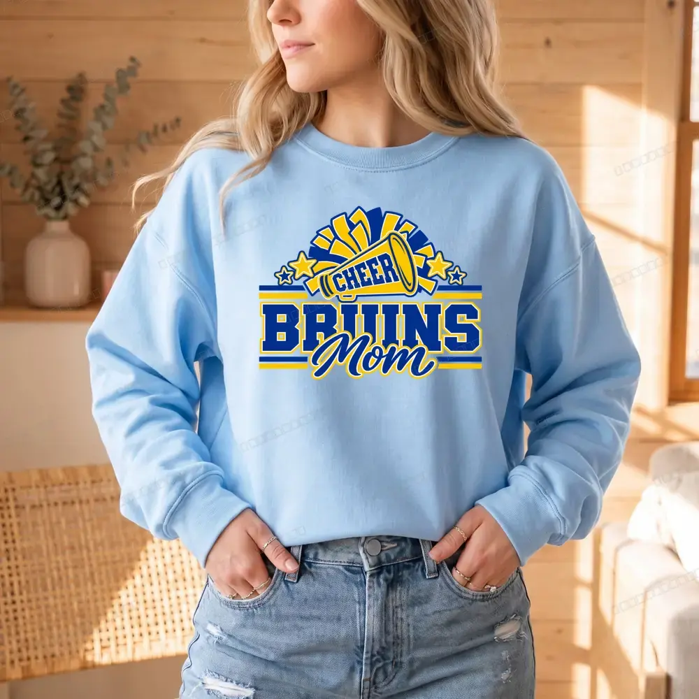 Bruins Cheer Mom on Light Blue