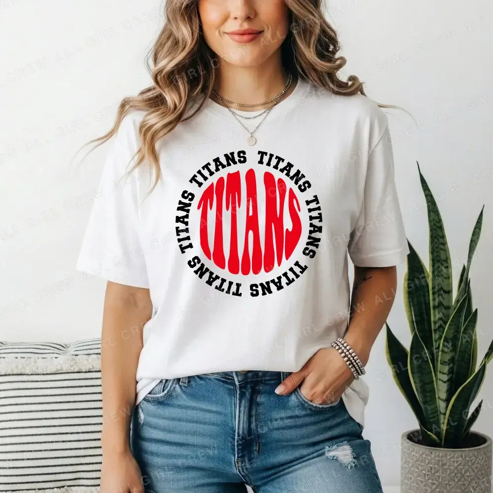 Titans Wavy Circle on White