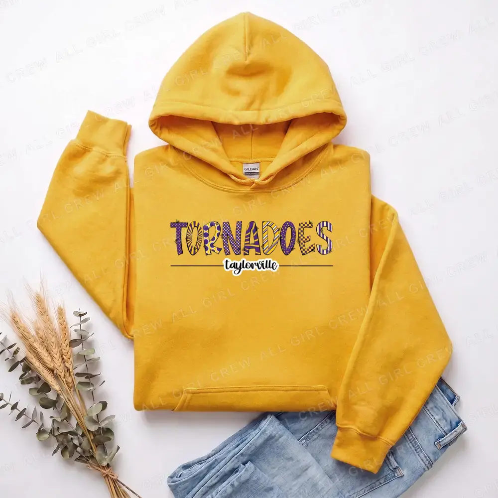 Tornadoes Patchwork Letters on Gold
