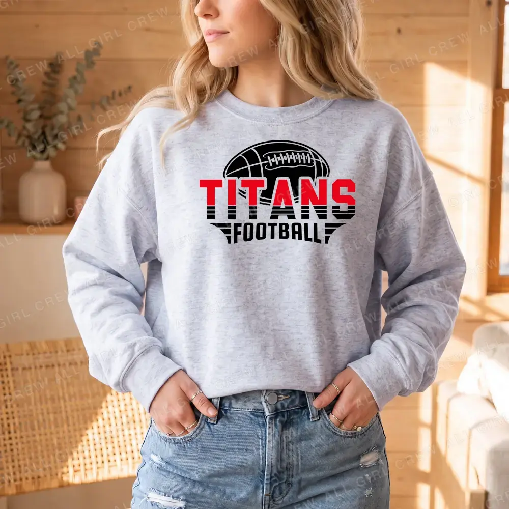 Titans Football Split Letters on Sport Grey