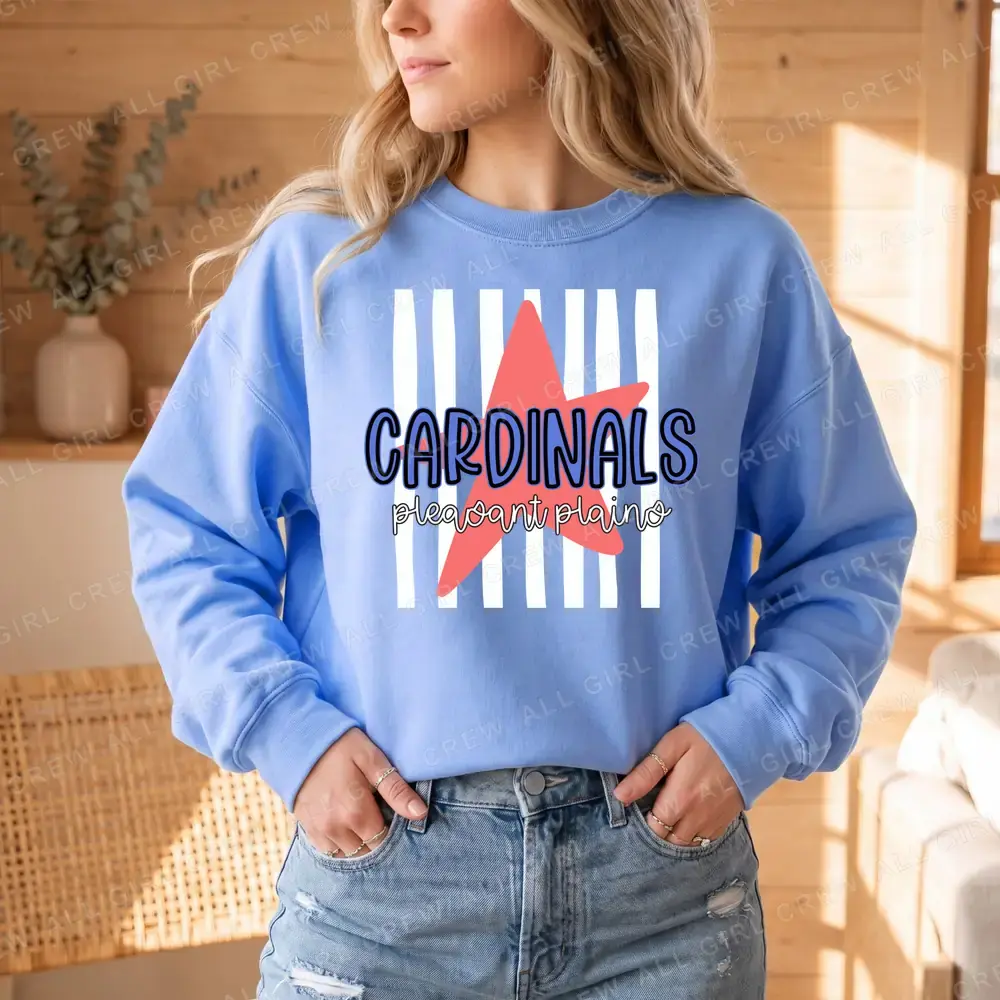 Cardinals - Plains stars and stripes on Carolina Blue