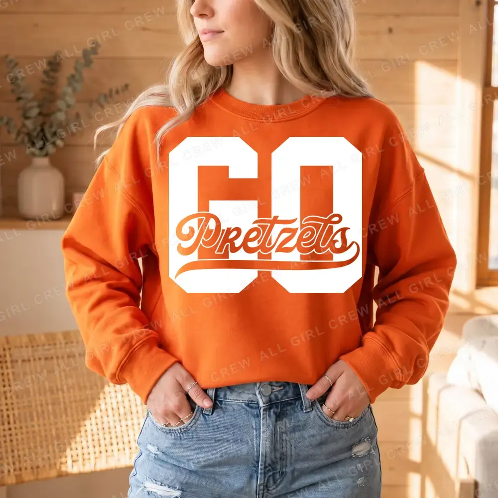 GO Pretzels, White on Orange