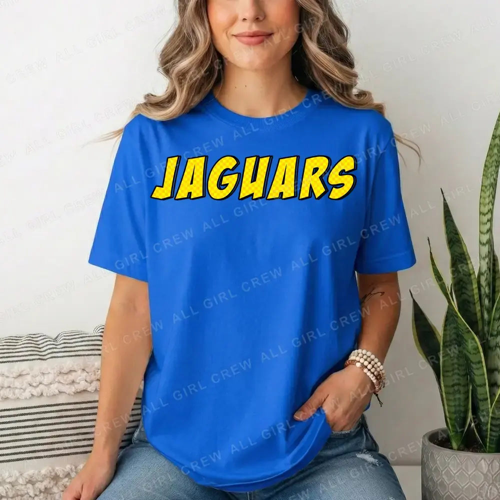 Jaguars Checkered, Gold on Royal